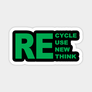 Recycle Reuse Renew Rethink Crisis Environmental Activism Magnet