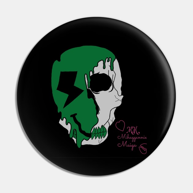 Skull and Bone with drips Pin by mmart