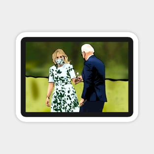 POTUS and FLOTUS Pick Dandelions Magnet