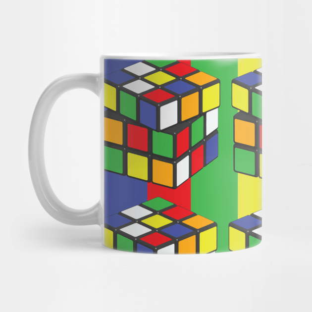 Rubiks Cube Pattern On Colorful Background Rubiks Cube Mug Teepublic