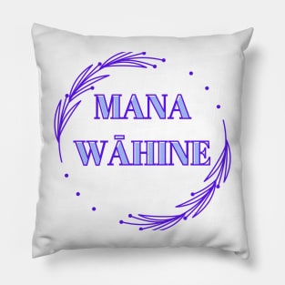 mana wāhine blue hawaii slogan Pillow