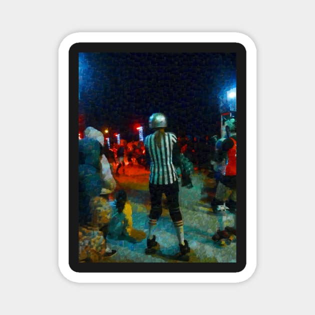 Night at the Roller Derby Magnet by PictureNZ