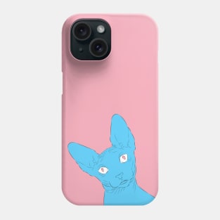 Blue Sphynx Cat Phone Case