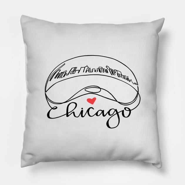 Chicago Cloud Gate "Bean" Pillow by Melu