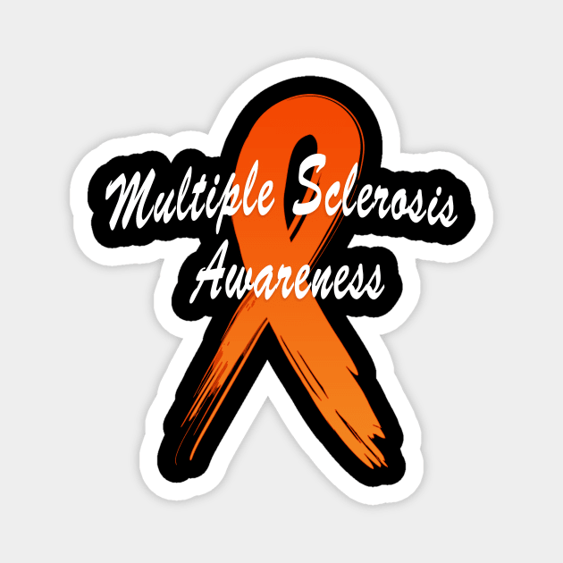 MS, Multiple Sclerosis Ribbon of Hope Magnet by PenguinCornerStore