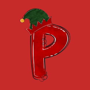 Letter P - Christmas Letter T-Shirt