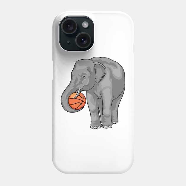 Elephant Basketball player Basketball Phone Case by Markus Schnabel