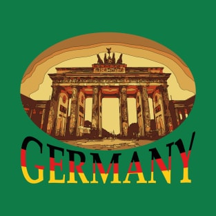 Germany - Berliner Tor grafic design with official german flag colors European Country T-Shirt