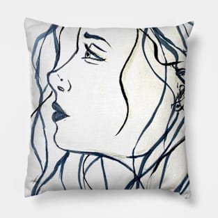 Blue Girl Pillow