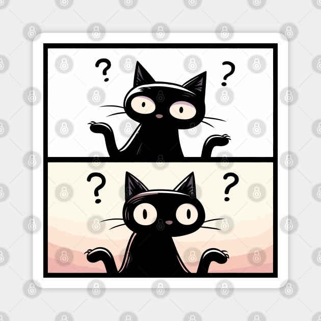 Confused Black Cats Magnet by TomFrontierArt