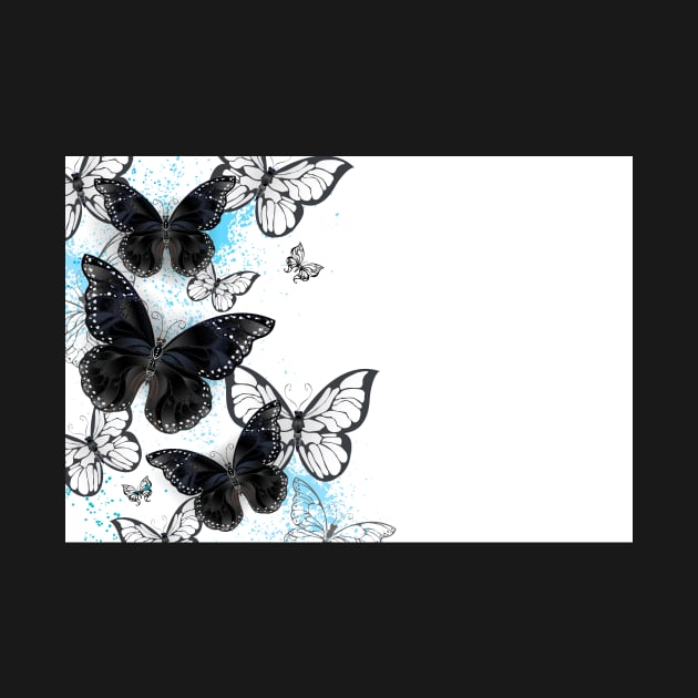 Background with black butterflies by Blackmoon9