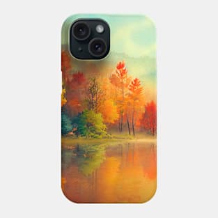 Colorful Autumn Landscape Watercolor 31 Phone Case