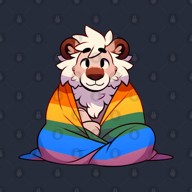 Comfy Womfy Furry Pride Lion LGBTQ Rainbow by Blue Bull Bazaar