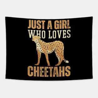 Just A Girl Who Loves Cheetahs African Savanna Zookeeper Tapestry