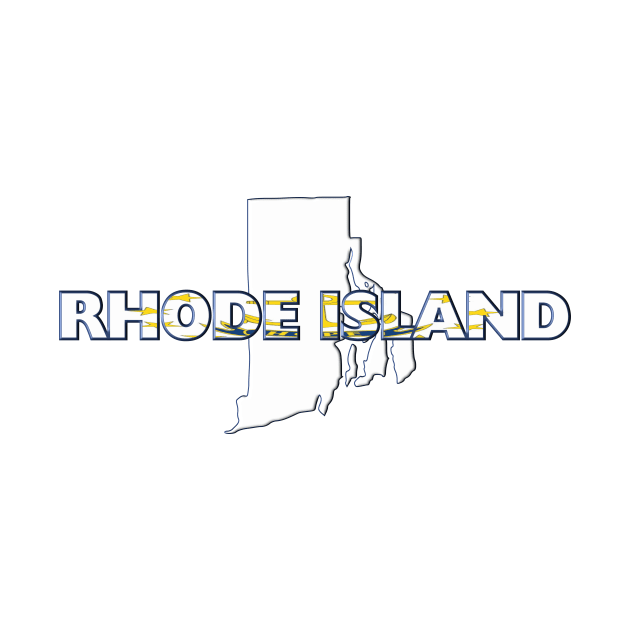 Rhode Island Colored State Letters by m2inspiration