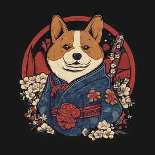 Chubby Corgi Samurai T-Shirt