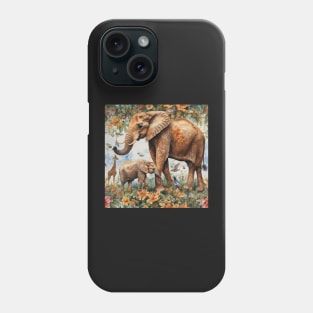 Elephant ,Painting ,Poster , jungle safari Phone Case