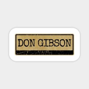 Aliska text black retro - Don Gibson Magnet