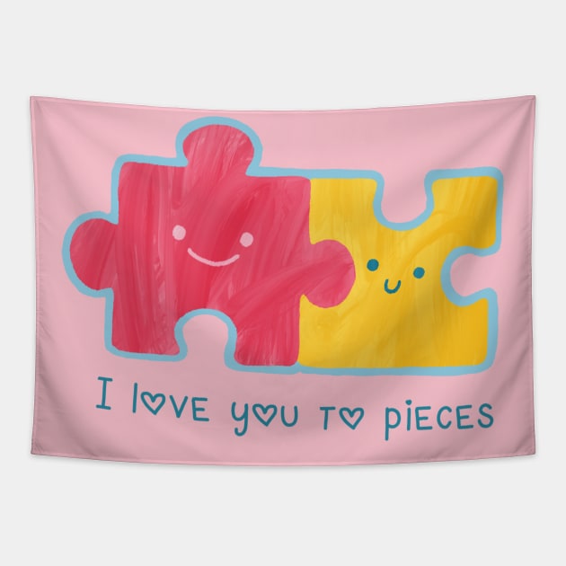 I Love You To Pieces Tapestry by LC Graphic Tees