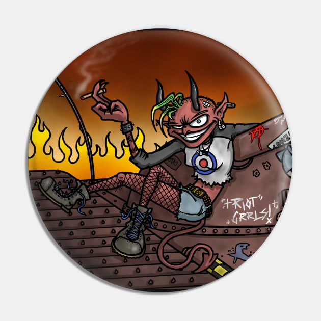 Demon Girl Pin by Matthew Laipple Illustrations