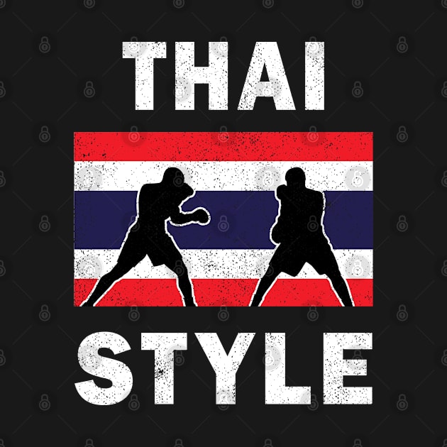 Thailand Flag Boxing Style Thai Boxer by snnt