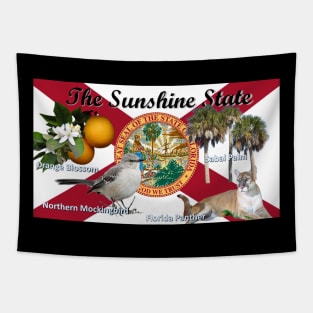 Florida State Flag and Symbols Tee Shirt Tapestry