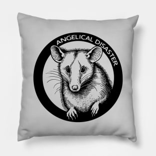 Angelical Disaster vintage opossum black Pillow