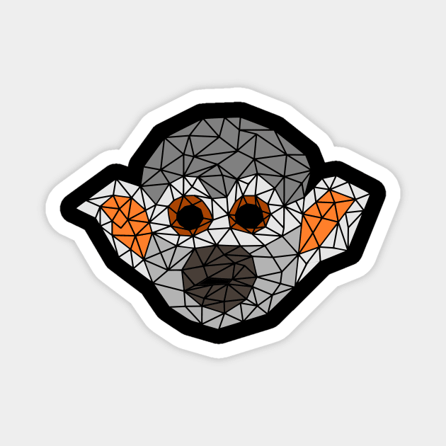 Geometric squirrel monkey Magnet by Wild Geometric