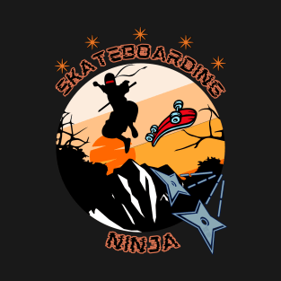 Skateboarding Ninja - Funny Ninja T-Shirt