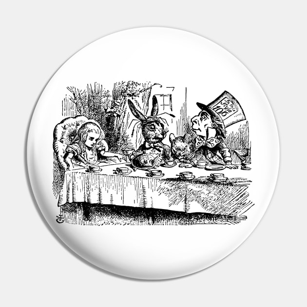 Vintage Alice in Wonderland Tea Party Pin by MasterpieceCafe