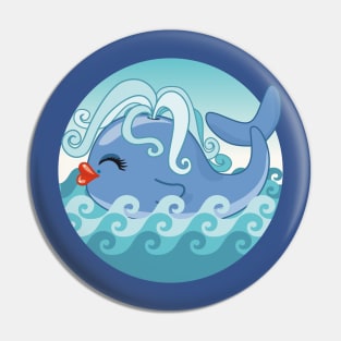 Pretty whale Pin