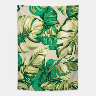 Tropical Leaves Camouflage Of Banana and Monstera 10 Tapestry