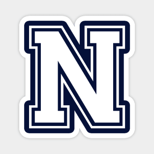 Initial Letter N - Varsity Style Design Magnet