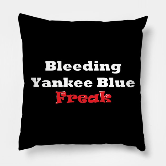 Bleeding Yankee Blue Freak Design Pillow by Bleeding Yankee Blue