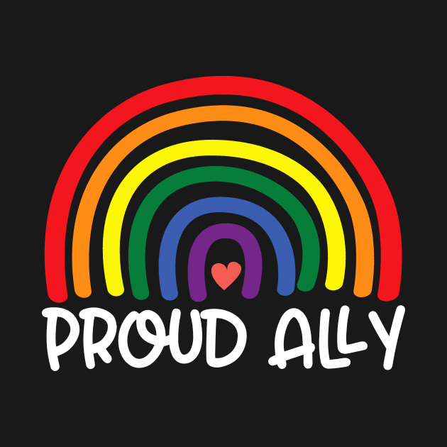 Proud Ally Pride Shirt Gay LGBT Day Month Parade Rainbow by mittievance