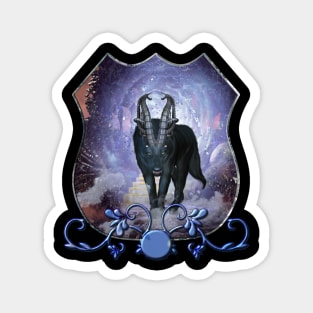 Awesome wolf in the dark night Magnet