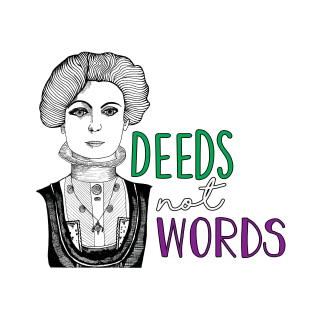 Deeds Not Words Emmeline Pankhurst Colour by MrsJDraws