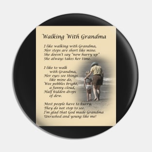 Walking With Grandma Poem Pin