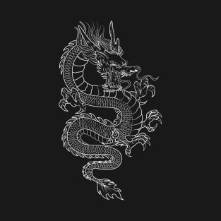 White Asian Dragon T-Shirt