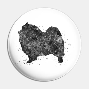 Keeshond dog black and white Pin