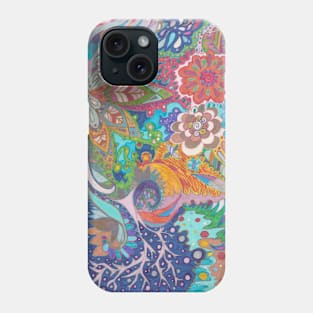 Metallic Floral Doodle Phone Case