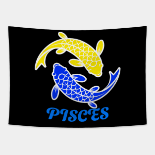 Pisces Zodiac Sign Design Tapestry