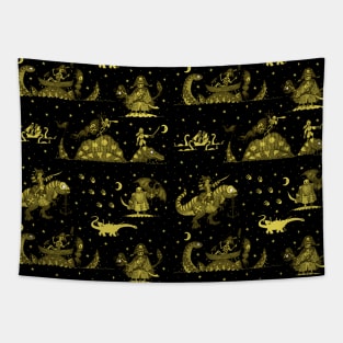 Pirate Skeletons and Dinosaurs Tapestry