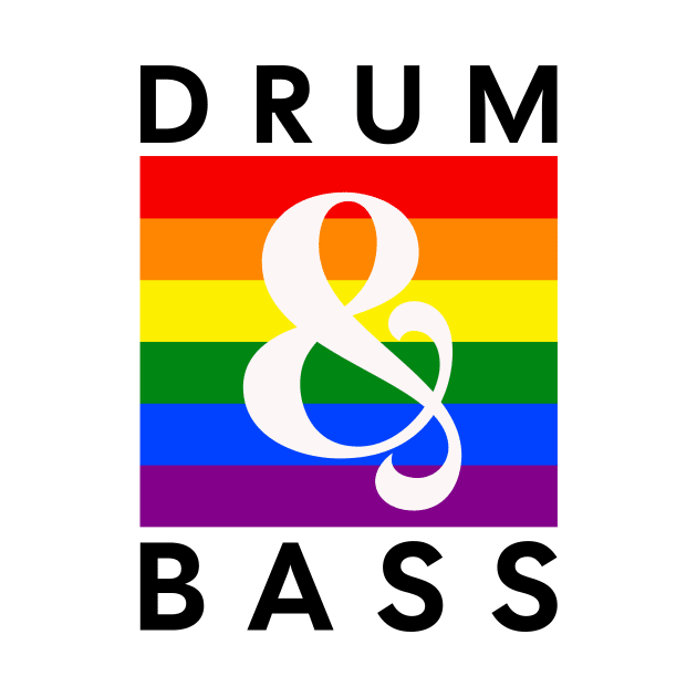 DRUM & BASS - Rainbow Flag (light print) by DISCOTHREADZ 