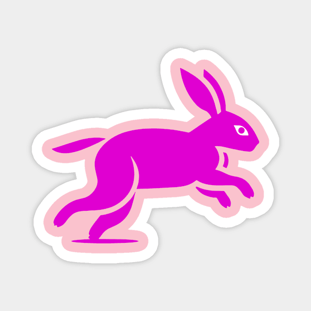 Pink Rabbit Magnet by DavidLoblaw