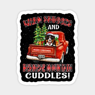 Warm Snuggles And Bernese Mountain Cuddles Ugly Christmas Sweater Magnet