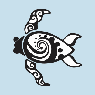 black white turtle art T-Shirt