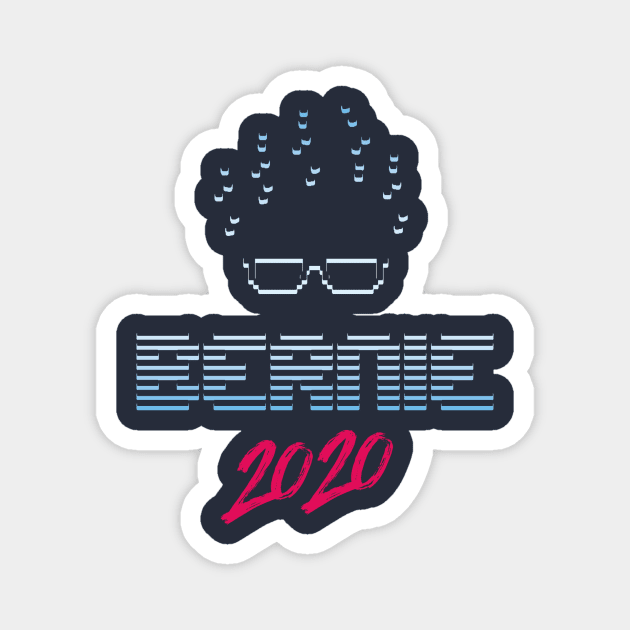Bernie 2020 Vaporwave Style Magnet by BethsdaleArt