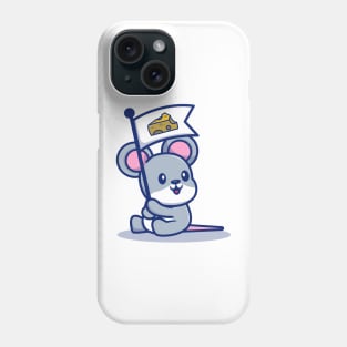 Cute Rat Mouse Hold Cheese Flag Phone Case