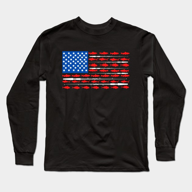 American Flag Fish Long Sleeve T-Shirt